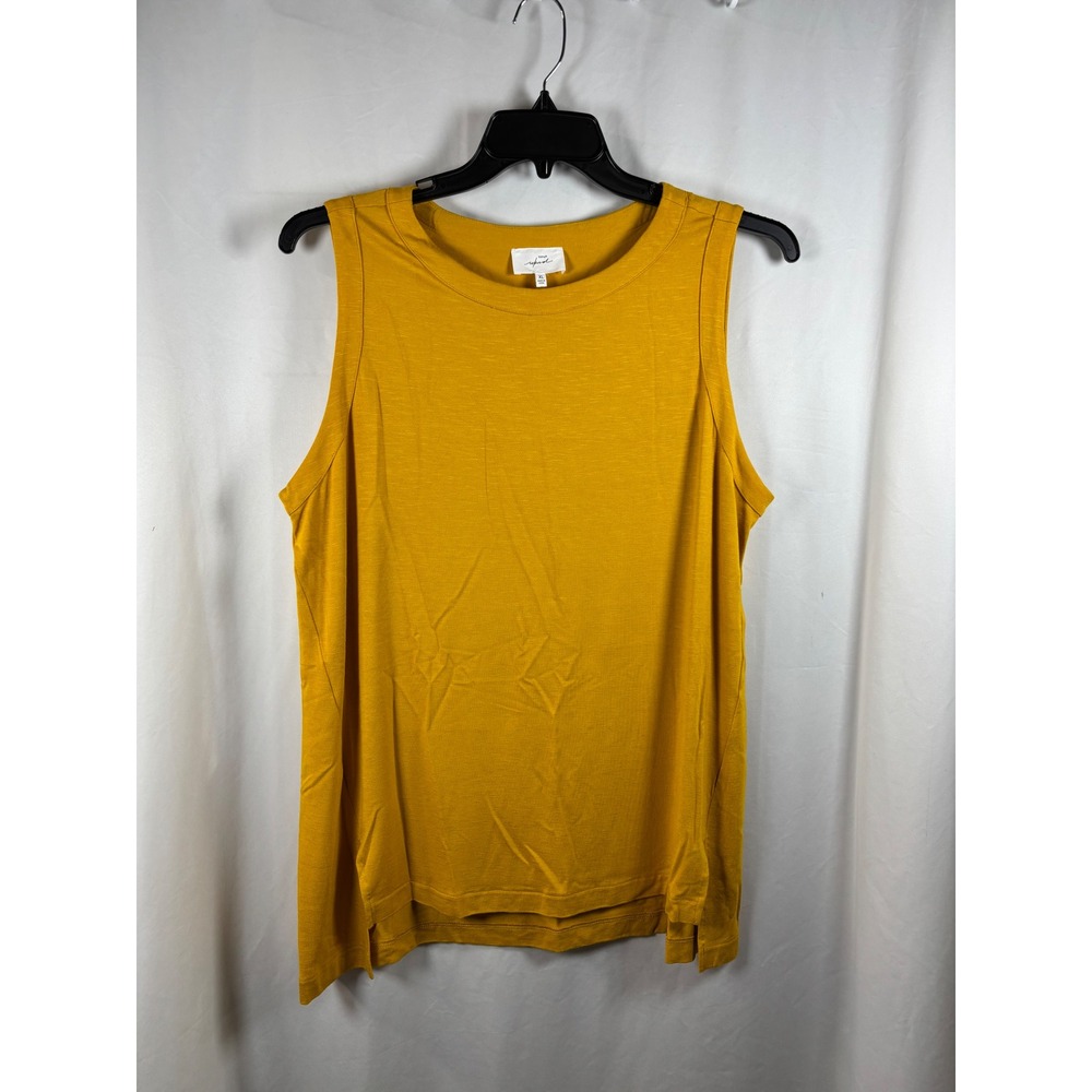 Soma WKND Dark Gold Mustard Yellow Slub Knit Tank Top XL NWT 570300103 - Picture 4 of 4